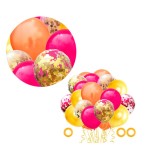 Set 60 Balon Lateks dengan Paillettes Merah Emas